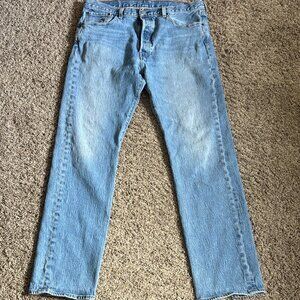 Vintage Levi’s 501 Button Fly Jeans 34x32 Blank Red Tab Light Wash